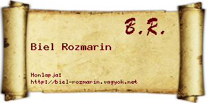 Biel Rozmarin névjegykártya
